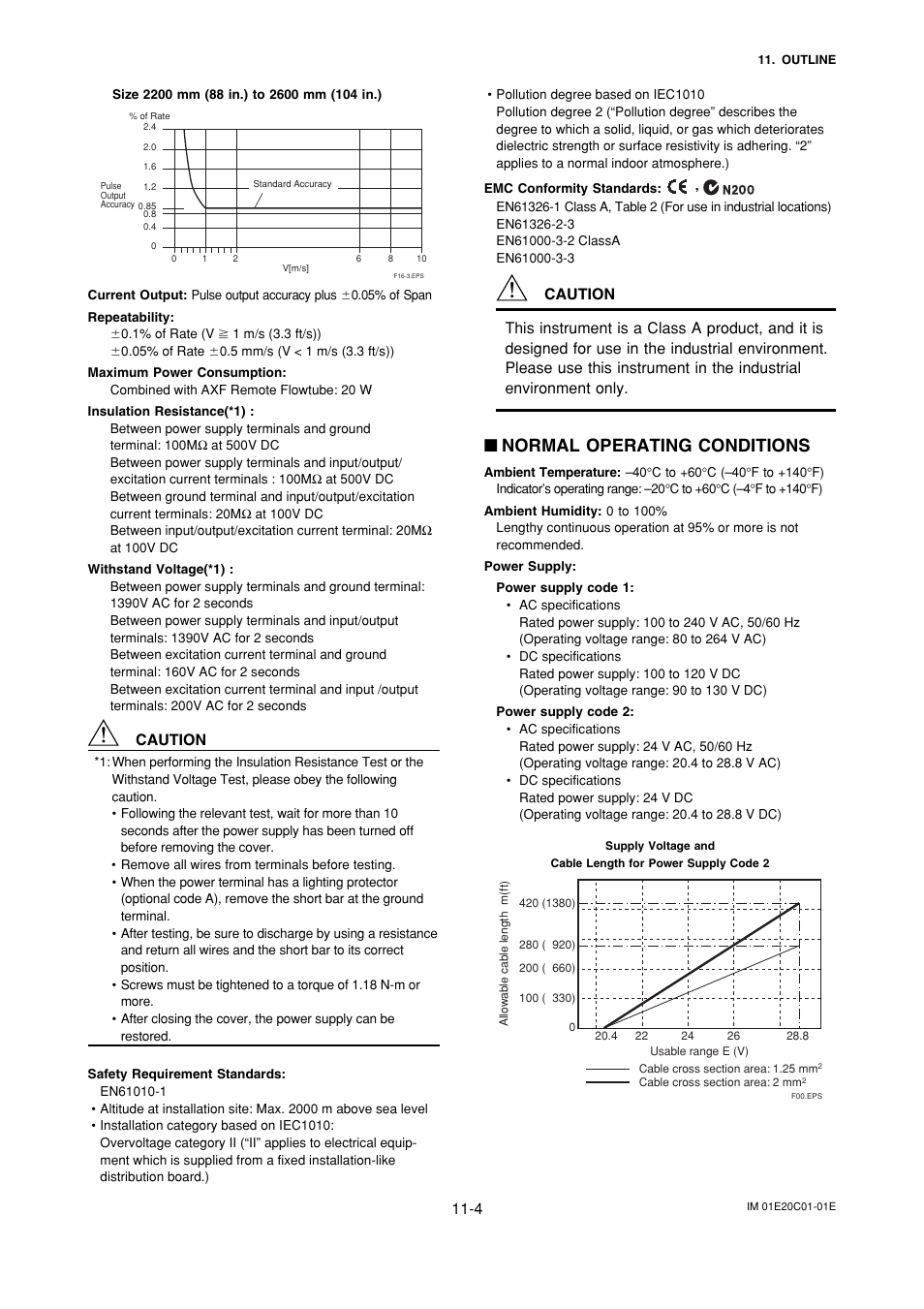 Normal operating conditions, Caution | Yokogawa ADMAG AXF User Manual | Page 105 / 112