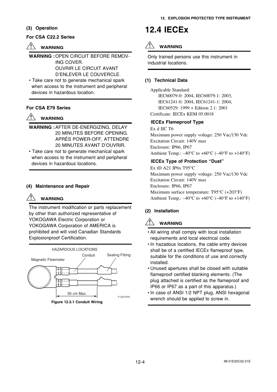 4 iecex, Iecex -4 | Yokogawa AXFA14G/C User Manual | Page 115 / 123