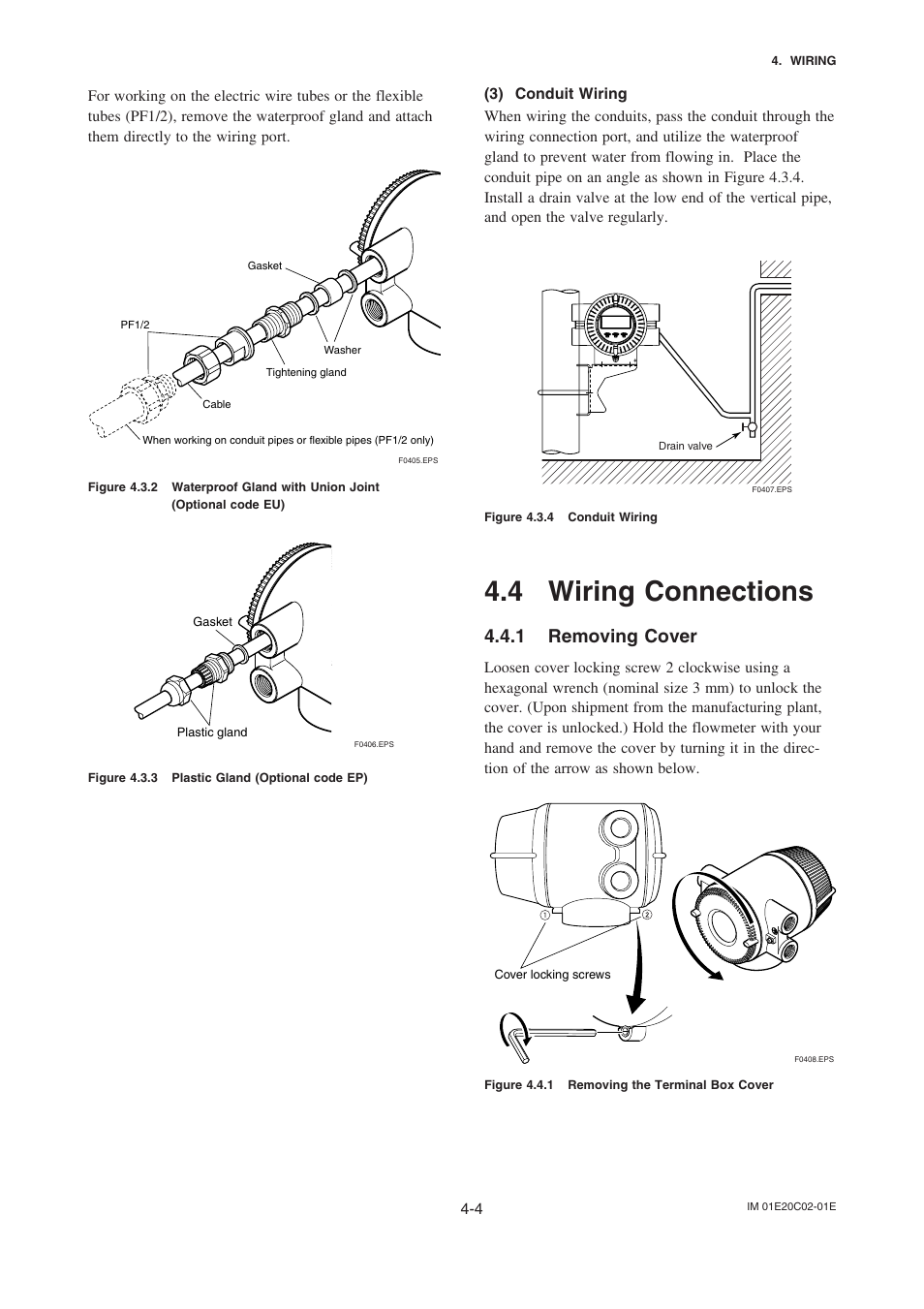 4 wiring connections, 1 removing cover | Yokogawa AXFA14G/C User Manual | Page 10 / 18