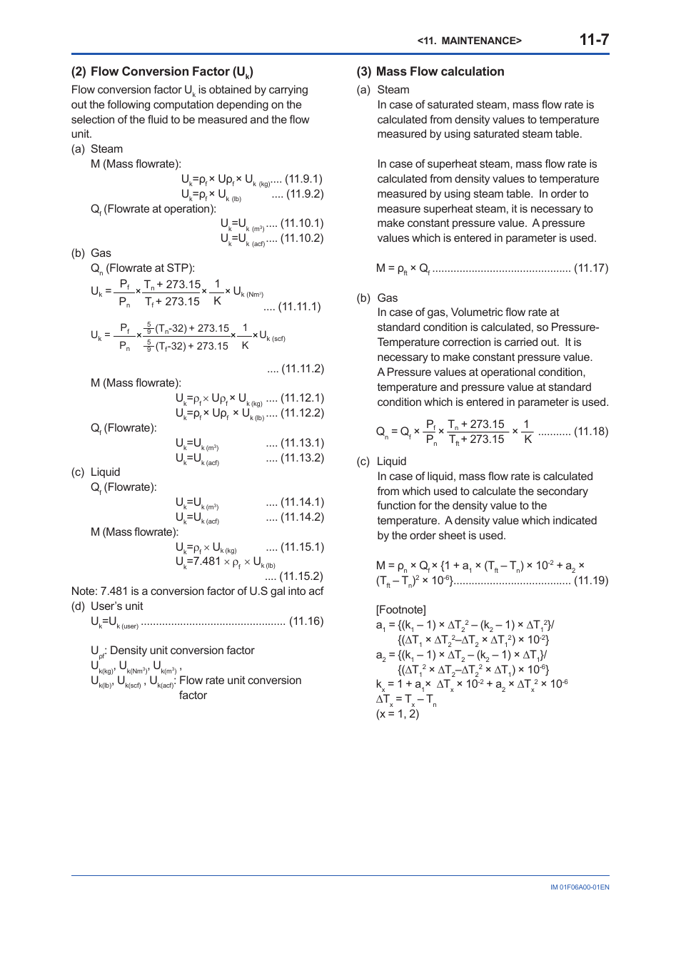 2) flow conversion factor (u, 3) mass flow calculation | Yokogawa digitalYEWFLO (DY) User Manual | Page 105 / 173
