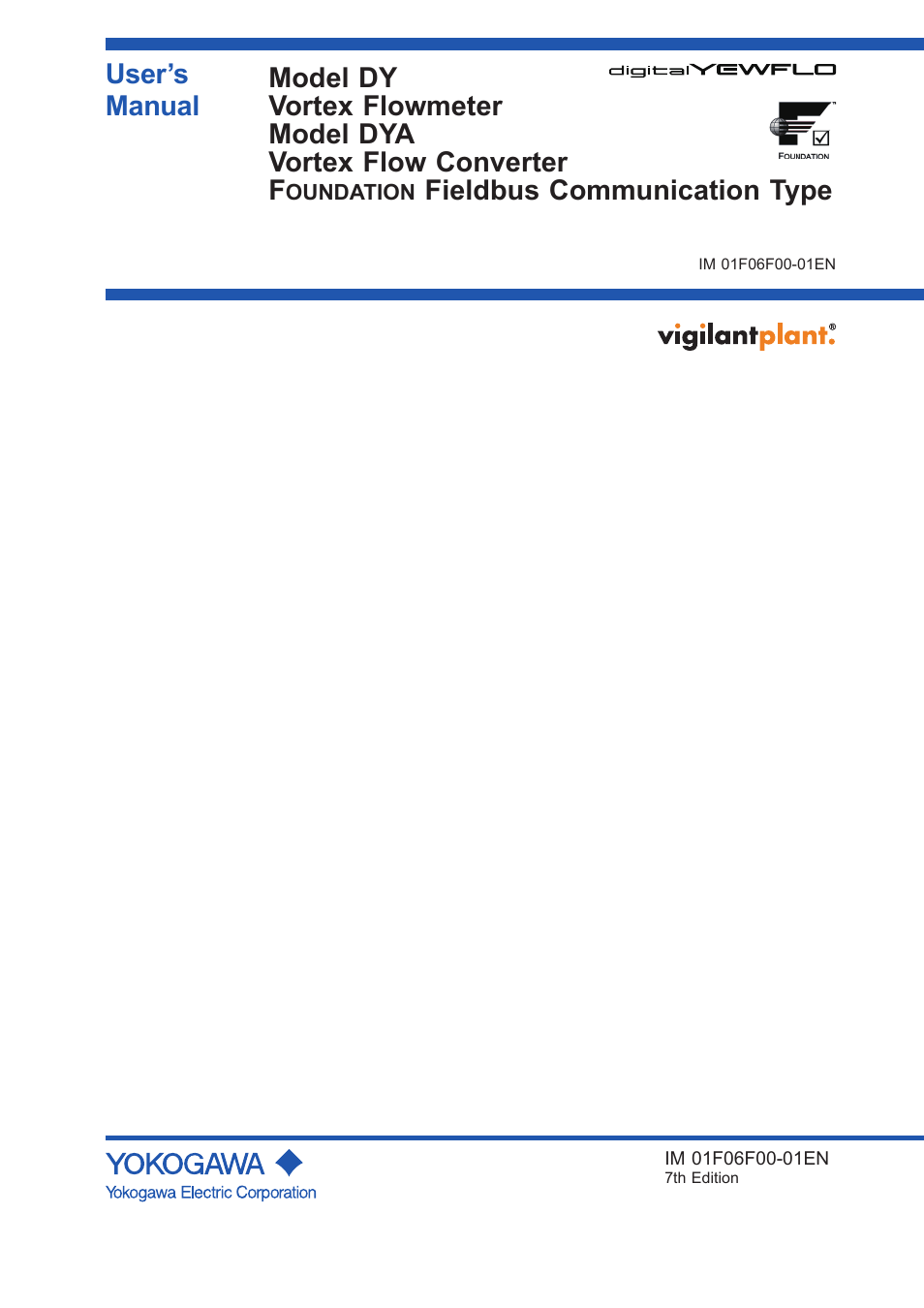 Yokogawa digitalYEWFLO (DY-FF) User Manual | 168 pages