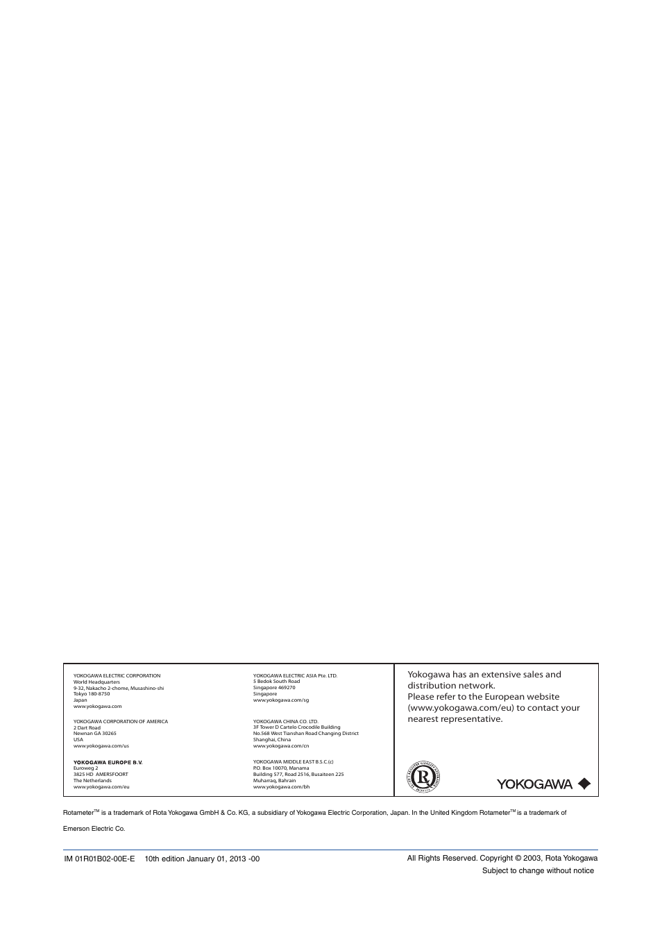 Yokogawa RAMC User Manual | Page 136 / 136