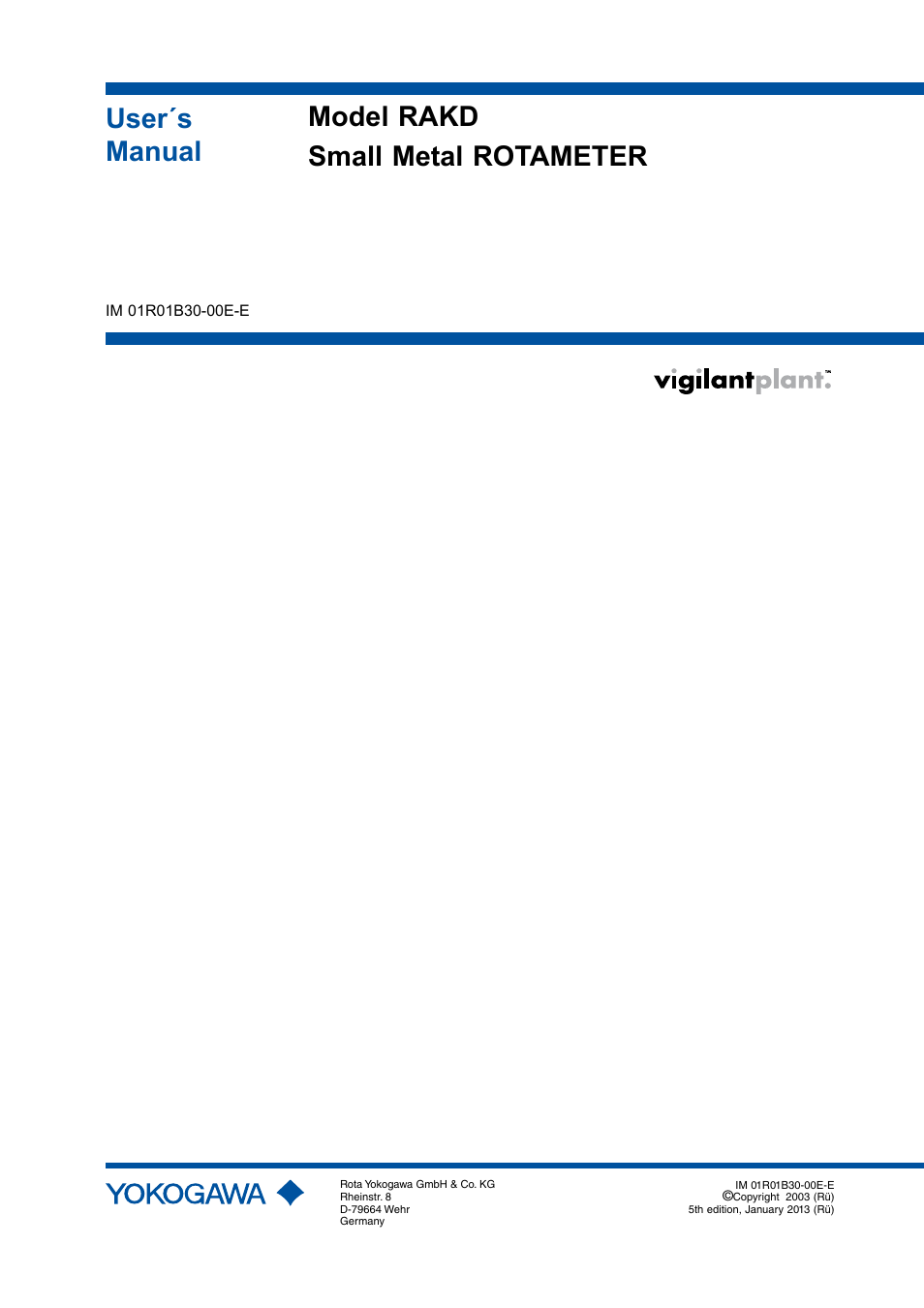 Yokogawa RAKD User Manual | 72 pages