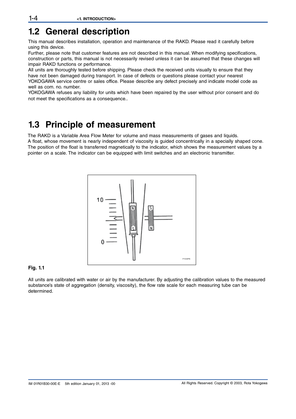 2 general description, 3 principle of measurement, 2 general description -4 | 3 principle of measurement -4 | Yokogawa RAKD User Manual | Page 10 / 72