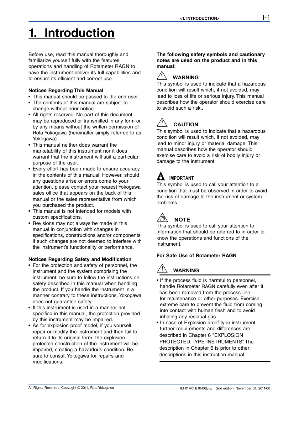 Introduction, Introduction -1 | Yokogawa RAGN User Manual | Page 5 / 46