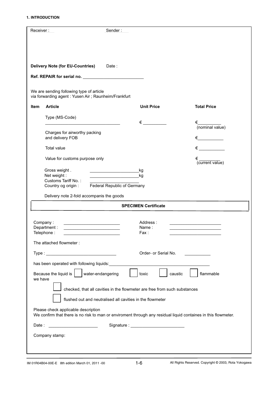 Yokogawa RotaMASS 3-Series User Manual | Page 14 / 254