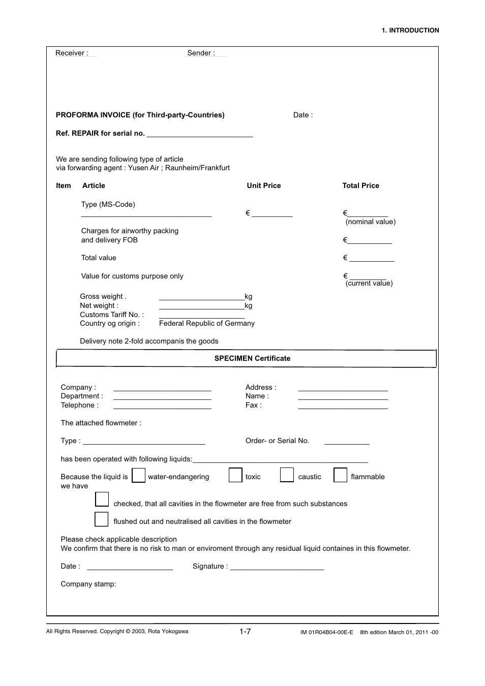 Yokogawa RotaMASS 3-Series User Manual | Page 15 / 254