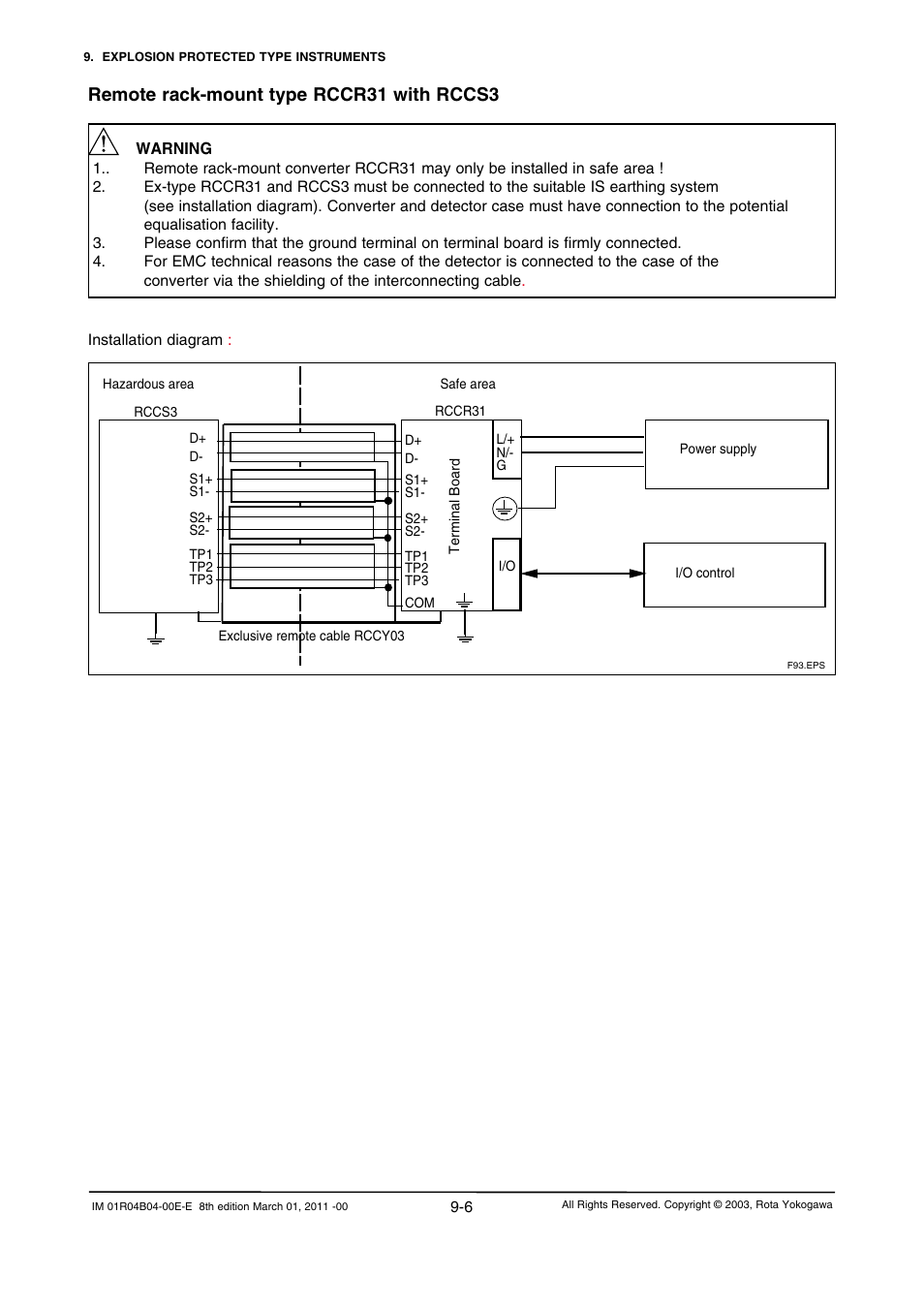 Remote rack-mount type rccr31 with rccs3 | Yokogawa RotaMASS 3-Series User Manual | Page 198 / 254
