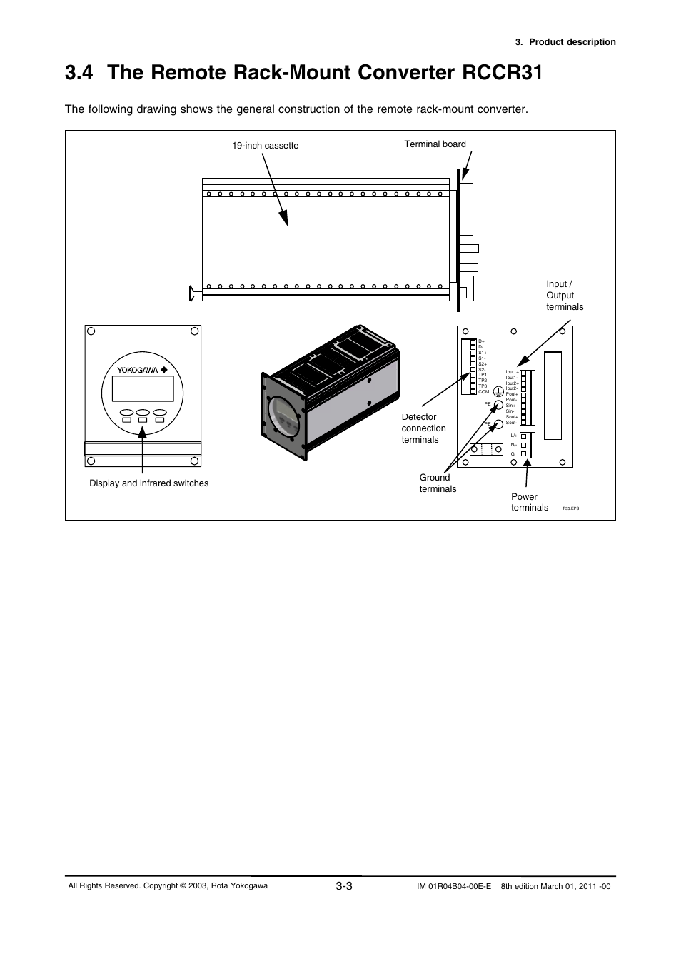 4 the remote rack-mount converter rccr31, 4 the remote rack-mount converter rccr31 -3 | Yokogawa RotaMASS 3-Series User Manual | Page 21 / 254