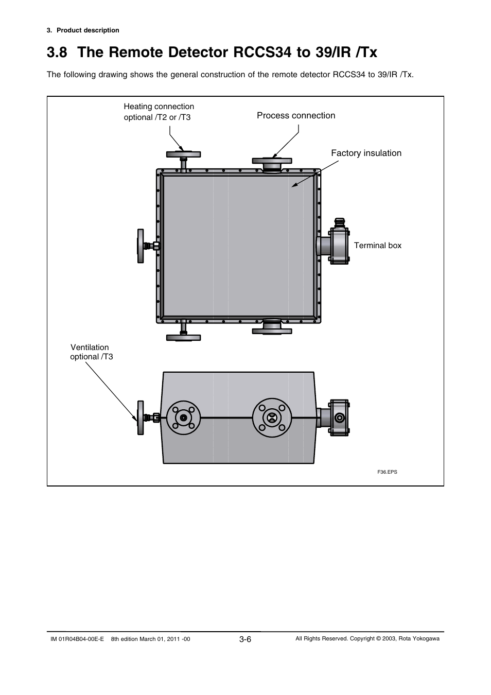 8 the remote detector rccs34 to 39/ir /tx, 8 the remote detector rccs34 to 39/ir /tx -6 | Yokogawa RotaMASS 3-Series User Manual | Page 24 / 254