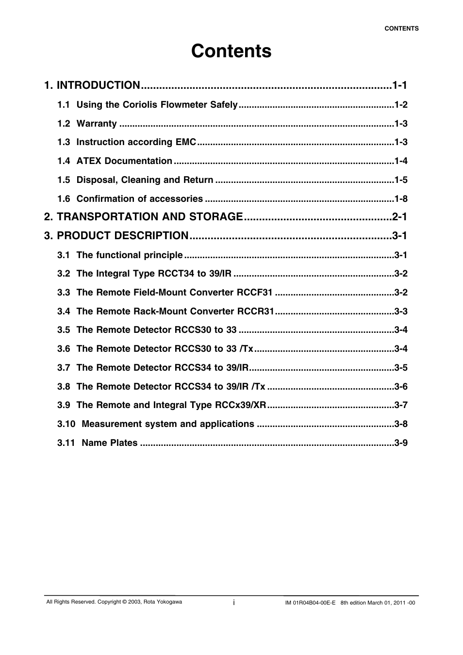 Yokogawa RotaMASS 3-Series User Manual | Page 3 / 254