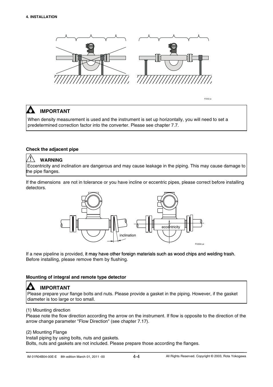 Important | Yokogawa RotaMASS 3-Series User Manual | Page 32 / 254