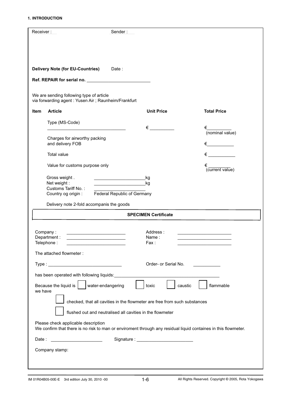 Yokogawa RotaMASS 3-Series User Manual | Page 14 / 182