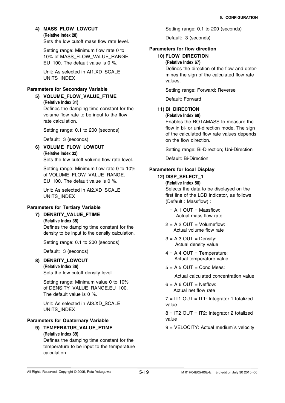 Yokogawa RotaMASS 3-Series User Manual | Page 43 / 182