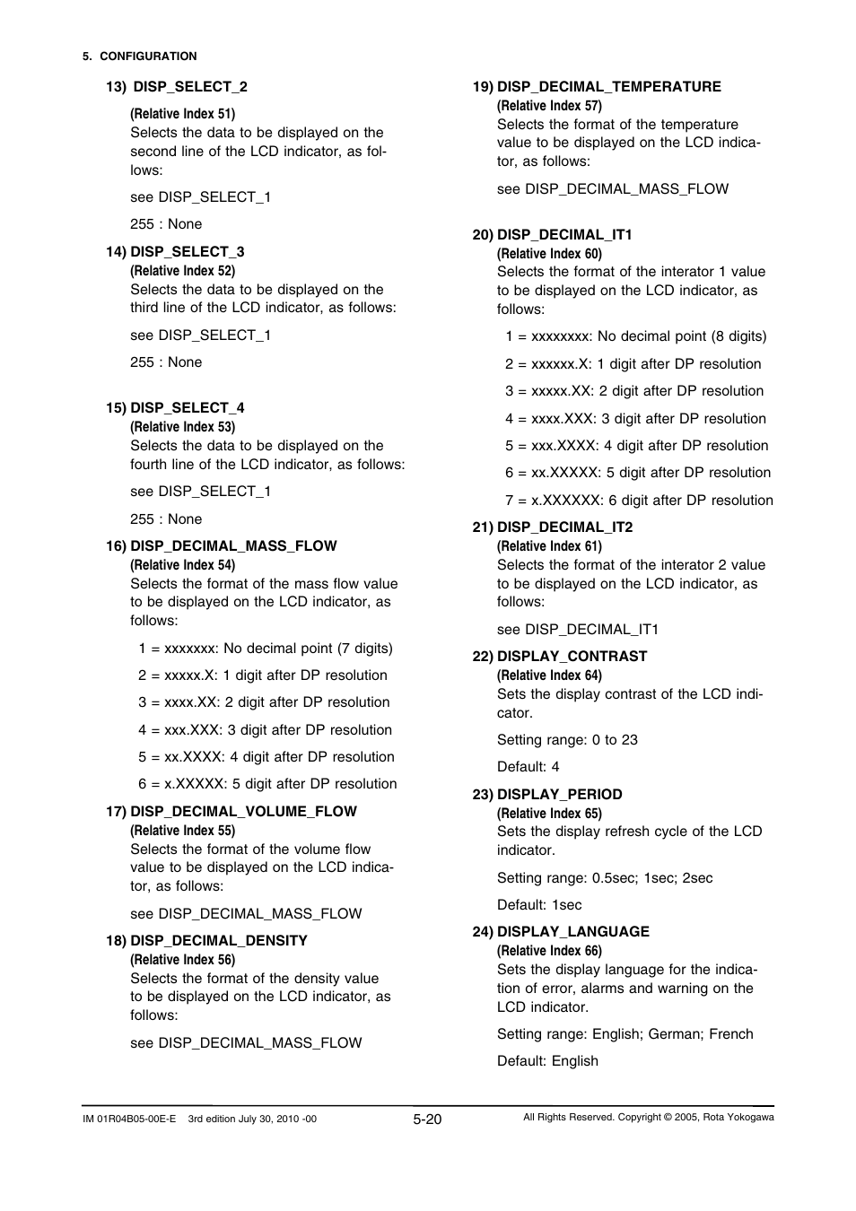 Yokogawa RotaMASS 3-Series User Manual | Page 44 / 182
