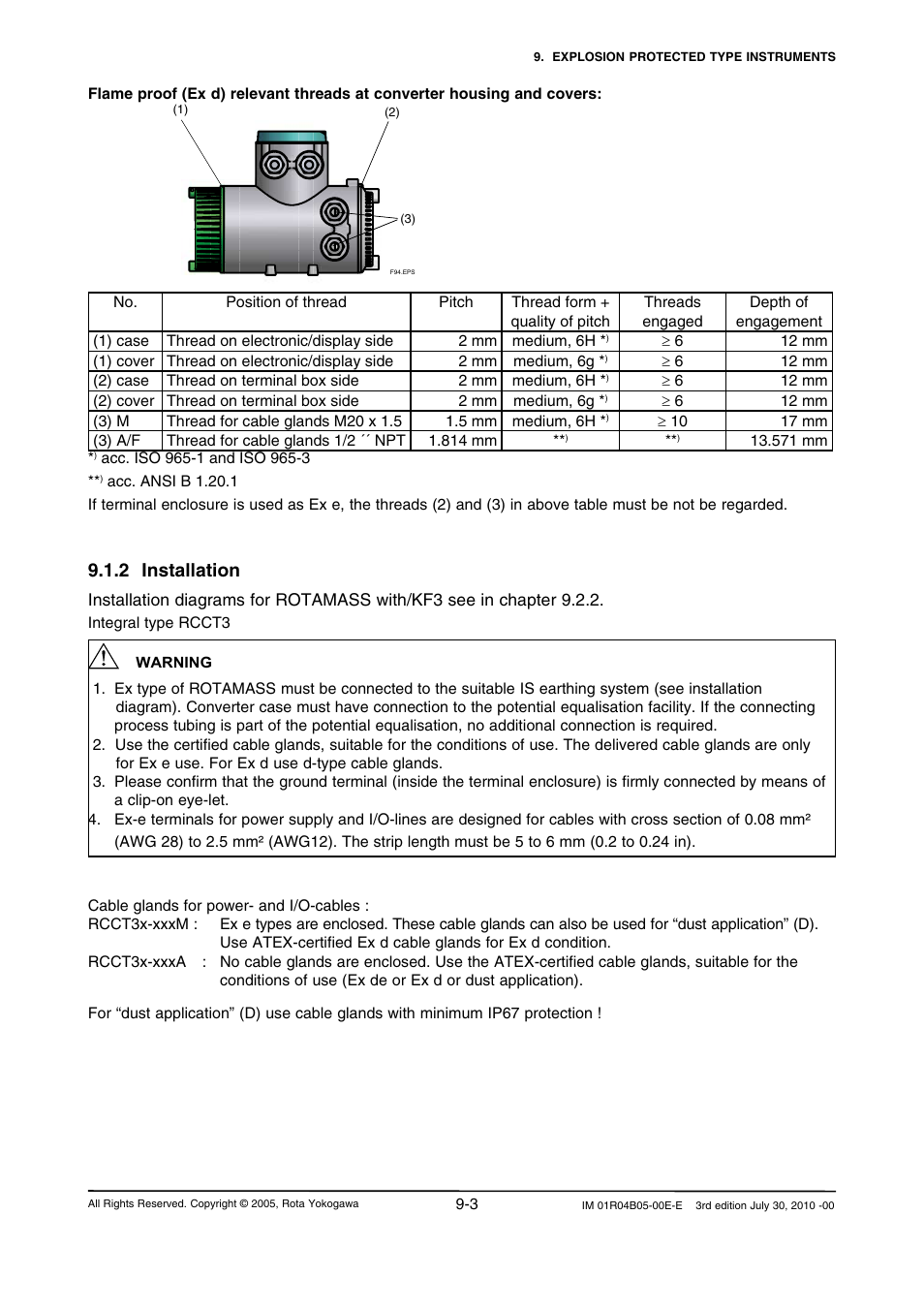 2 installation | Yokogawa RotaMASS 3-Series User Manual | Page 79 / 182