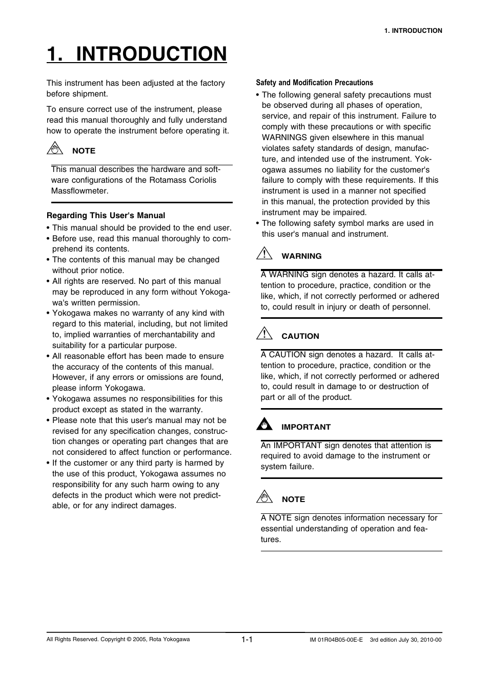 Introduction | Yokogawa RotaMASS 3-Series User Manual | Page 9 / 182