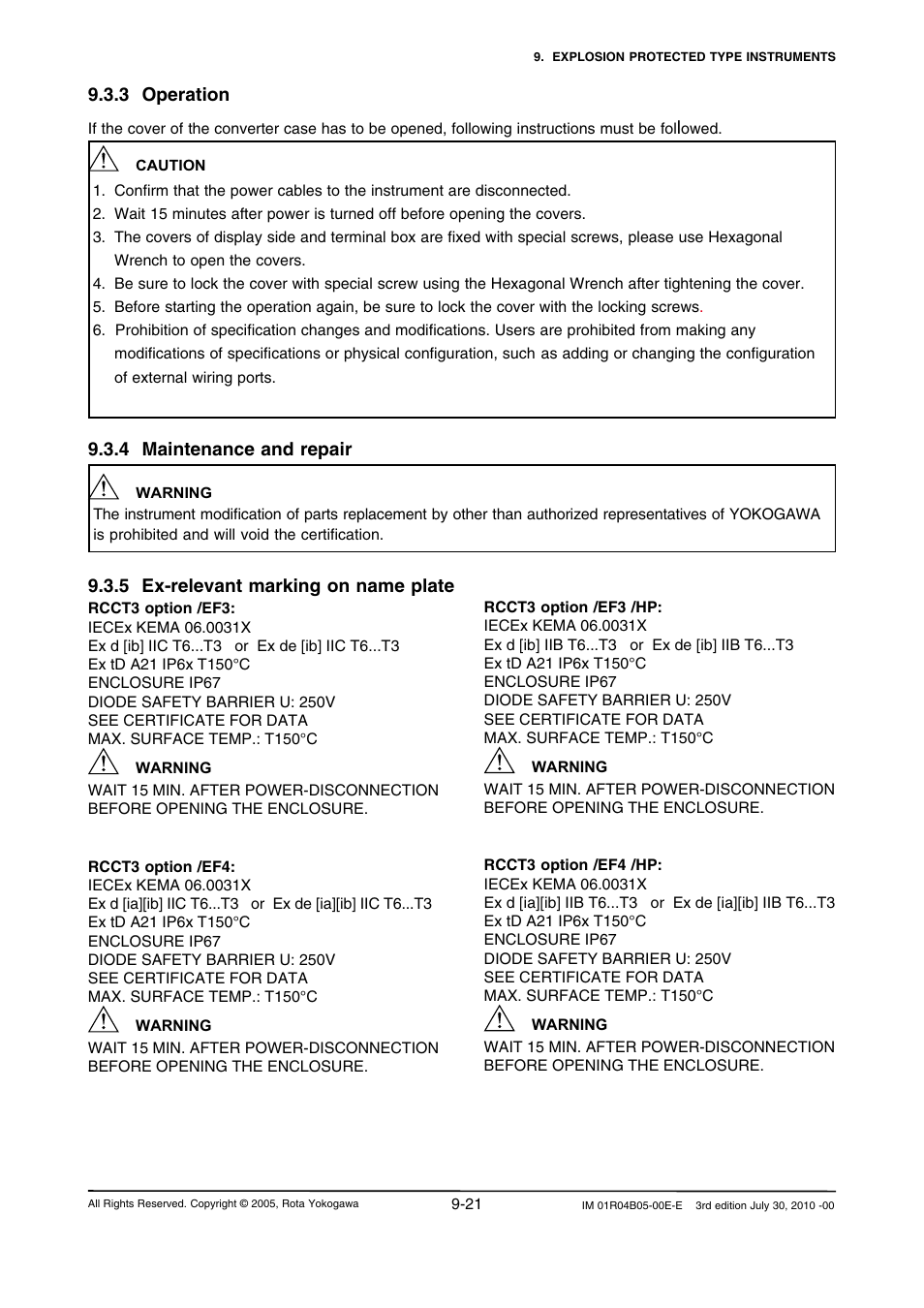 Yokogawa RotaMASS 3-Series User Manual | Page 97 / 182