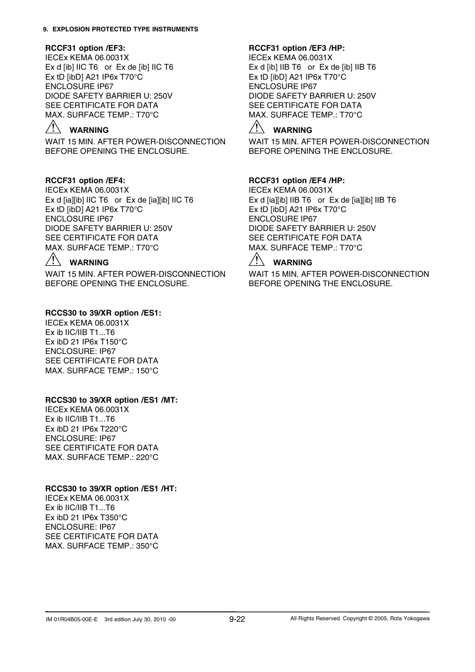 Yokogawa RotaMASS 3-Series User Manual | Page 98 / 182