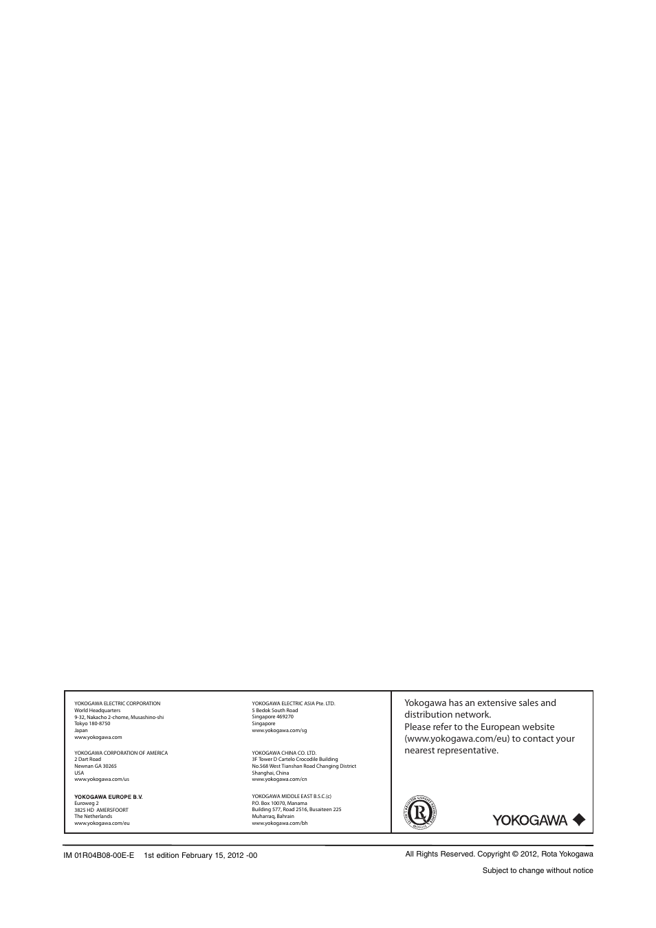 Yokogawa RotaMASS 3-Series User Manual | Page 76 / 76