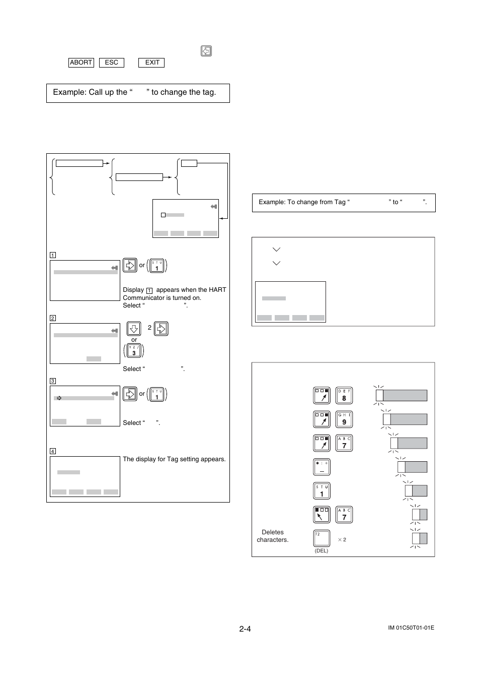 4 entering, setting and sending data, Entering, setting and sending data -4, Call up the “ tag ” setting display | Yokogawa Wireless Temperature Transmitter YTA510 User Manual | Page 12 / 42