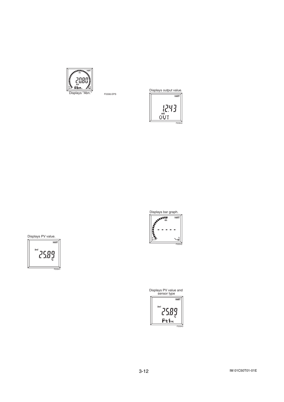 4 integral indicator display mode, Integral indicator display mode -12 | Yokogawa Wireless Temperature Transmitter YTA510 User Manual | Page 25 / 42