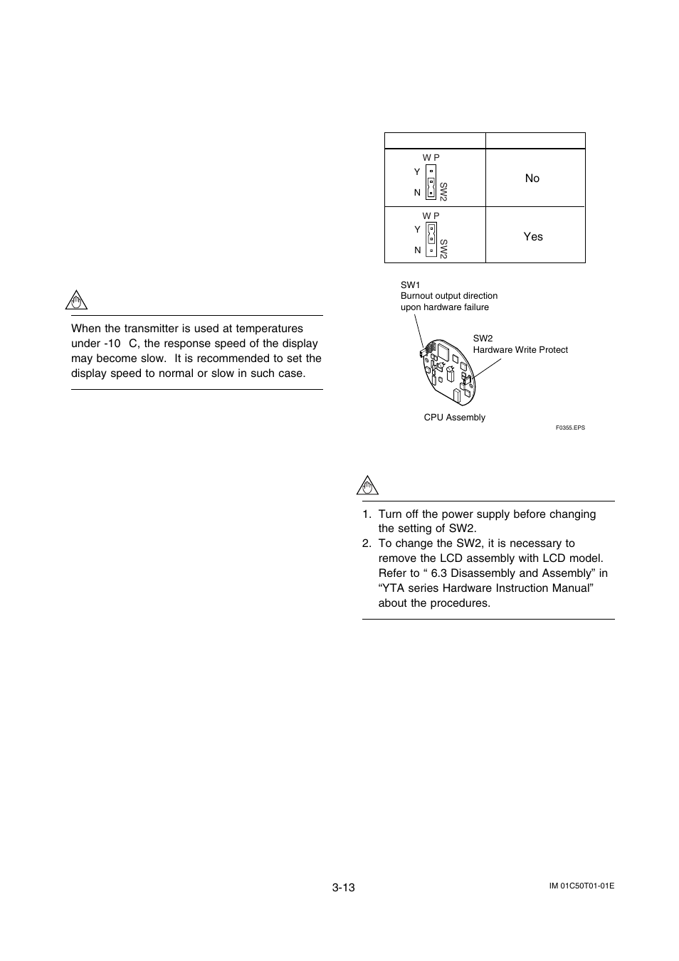5 write protect, Write protect -13 | Yokogawa Wireless Temperature Transmitter YTA510 User Manual | Page 26 / 42