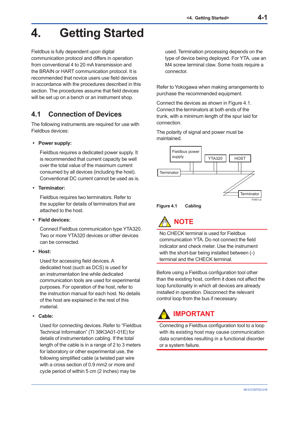 Getting started, 1 connection of devices, Getting started -1 | Connection of devices -1, Important | Yokogawa Wireless Temperature Transmitter YTA510 User Manual | Page 11 / 97