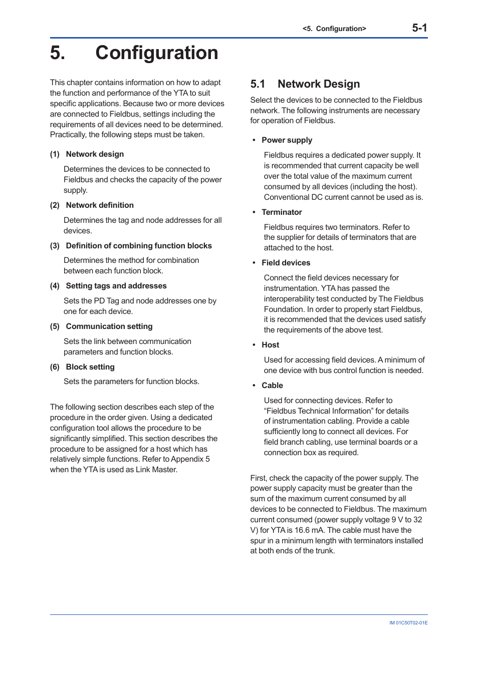 Configuration, 1 network design, Configuration -1 | Network design -1 | Yokogawa Wireless Temperature Transmitter YTA510 User Manual | Page 14 / 97