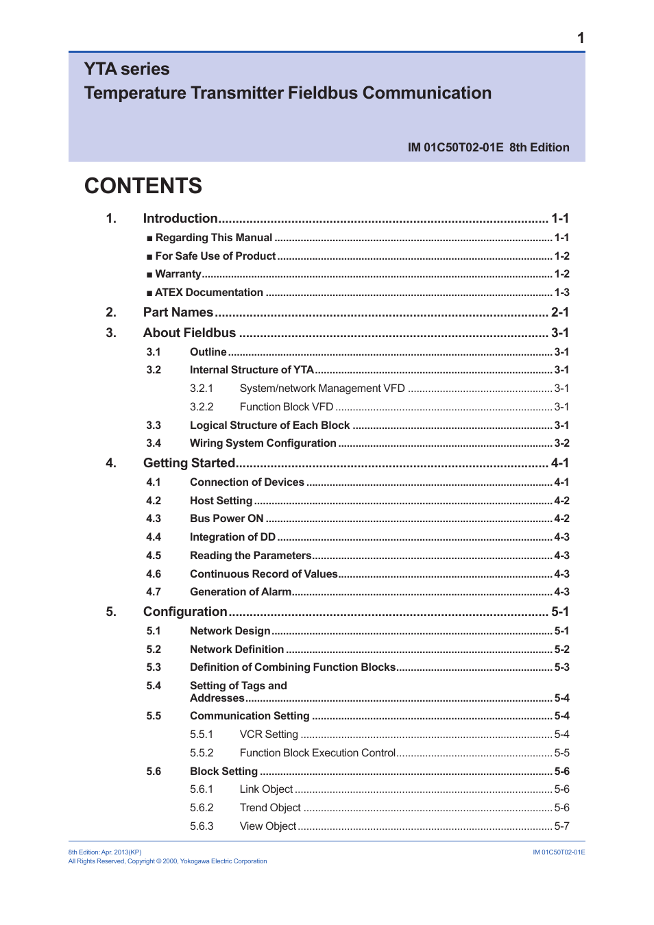 Yokogawa Wireless Temperature Transmitter YTA510 User Manual | Page 2 / 97