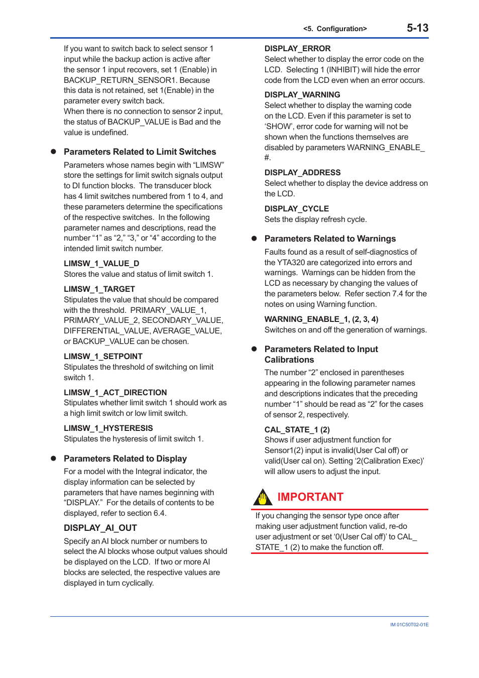 Important | Yokogawa Wireless Temperature Transmitter YTA510 User Manual | Page 26 / 97