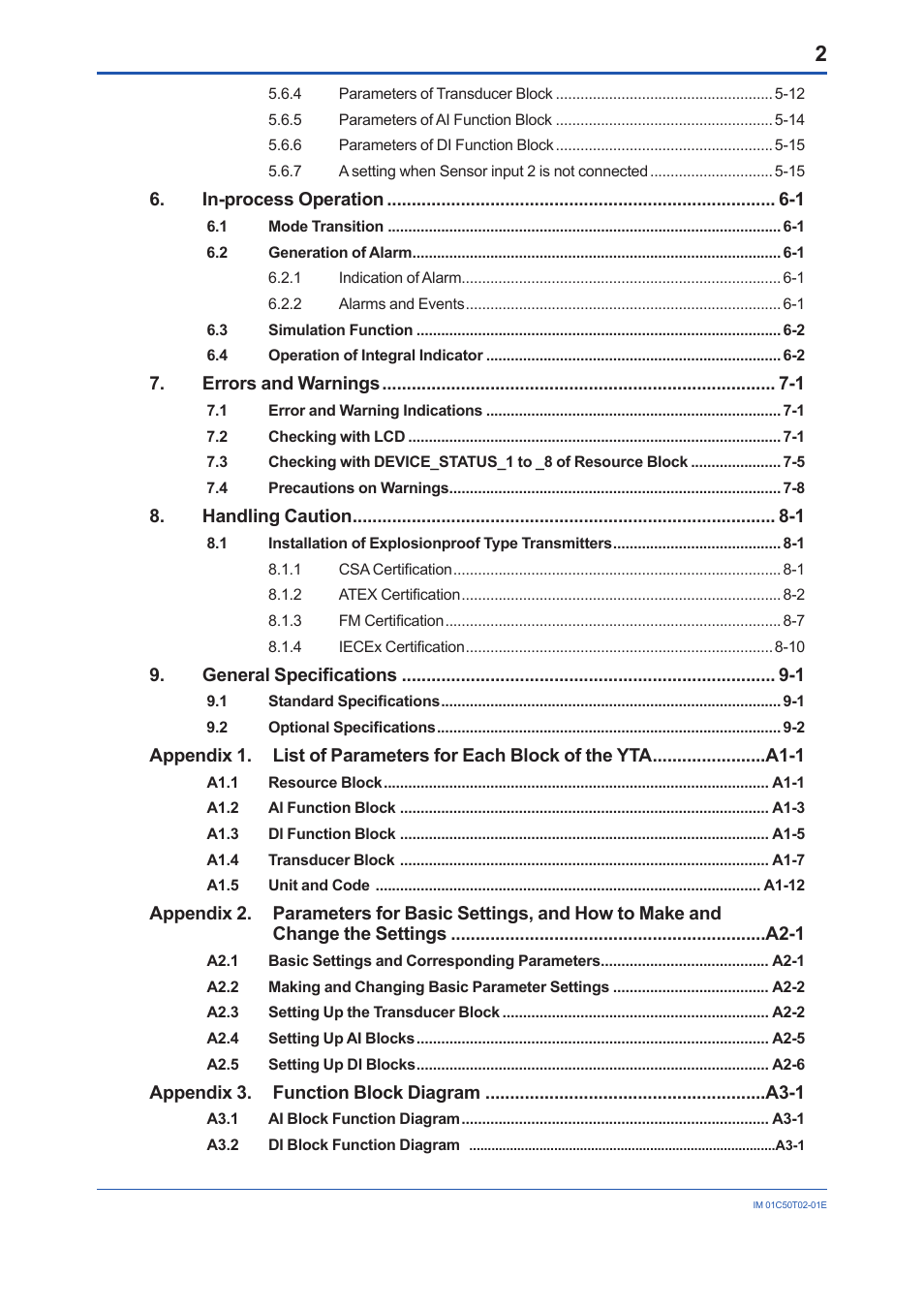 Yokogawa Wireless Temperature Transmitter YTA510 User Manual | Page 3 / 97
