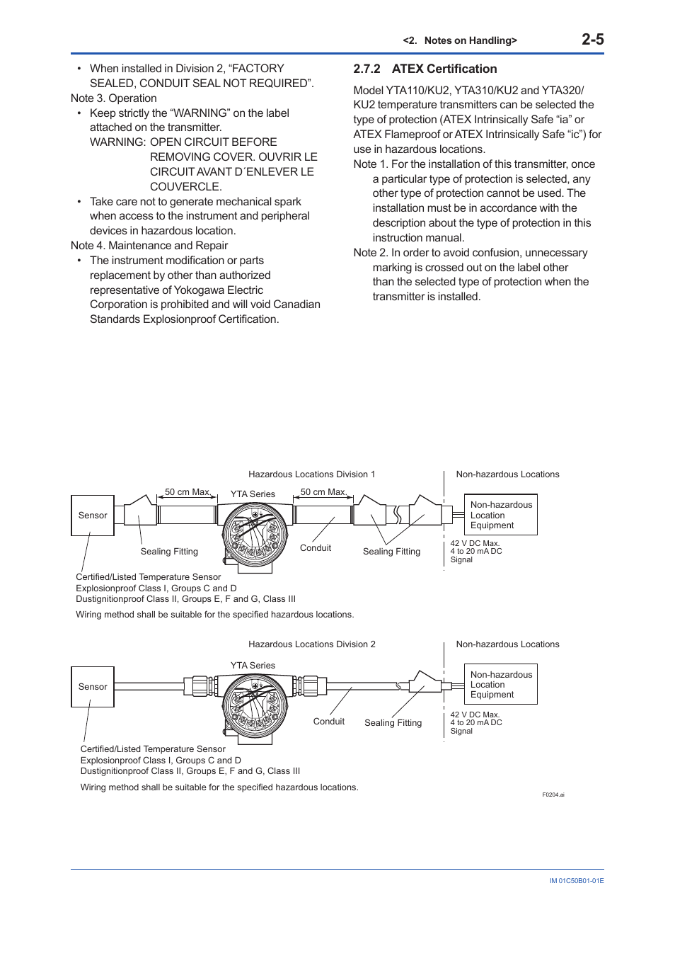 2 atex certification, Atex certification -5 | Yokogawa YTA320 User Manual | Page 11 / 47