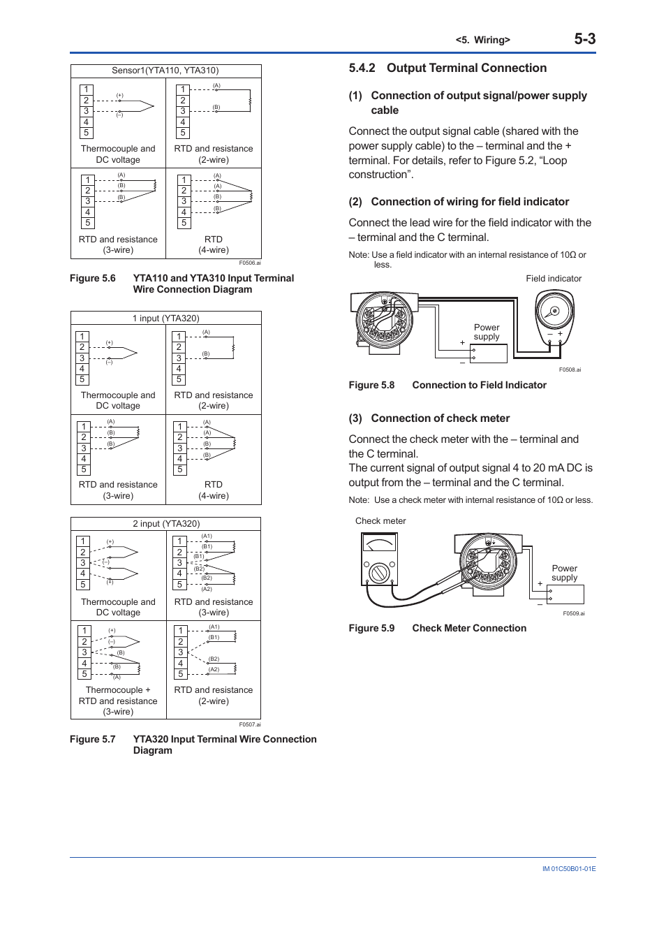 2 output terminal connection, Output terminal connection -3 | Yokogawa YTA320 User Manual | Page 26 / 47