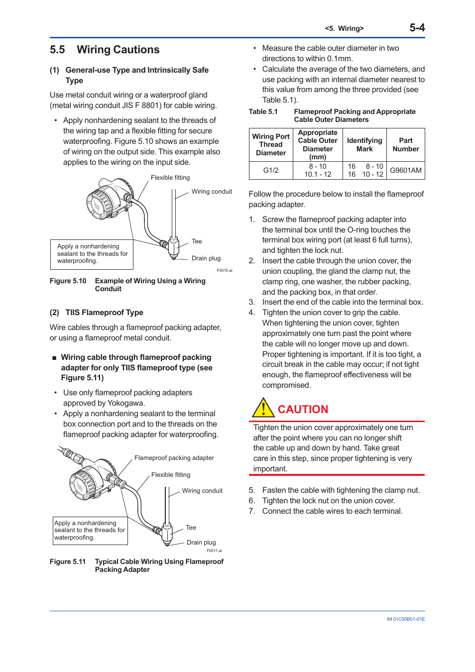 5 wiring cautions, Wiring cautions -4, Caution | Yokogawa YTA320 User Manual | Page 27 / 47