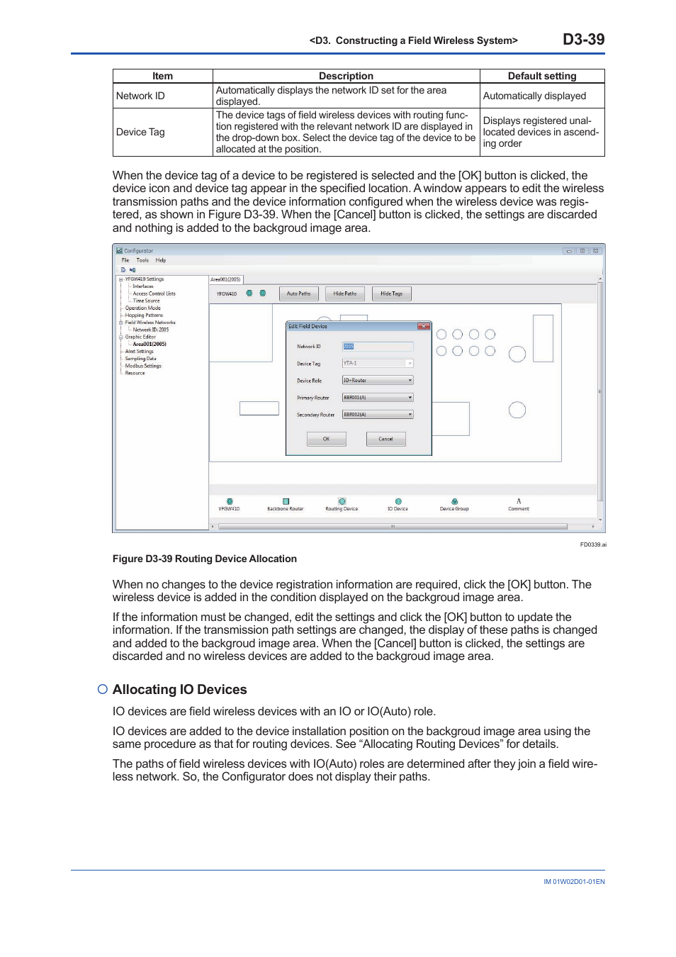 D3-39, Allocating io devices | Yokogawa YFGW410 User Manual | Page 100 / 202