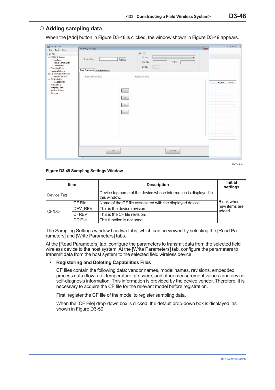 D3-48, Adding sampling data | Yokogawa YFGW410 User Manual | Page 109 / 202
