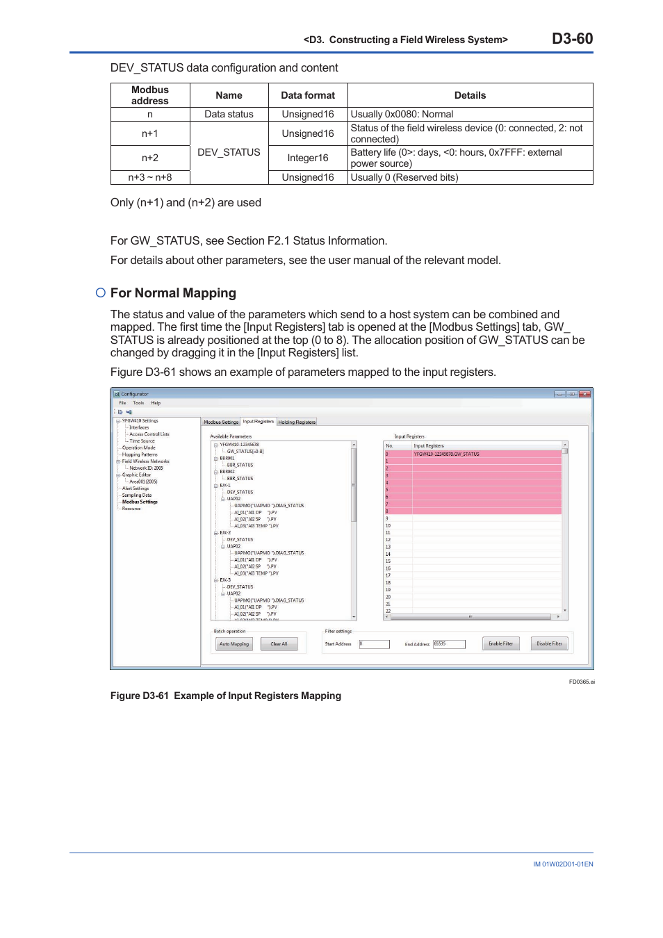 D3-60, For normal mapping | Yokogawa YFGW410 User Manual | Page 121 / 202