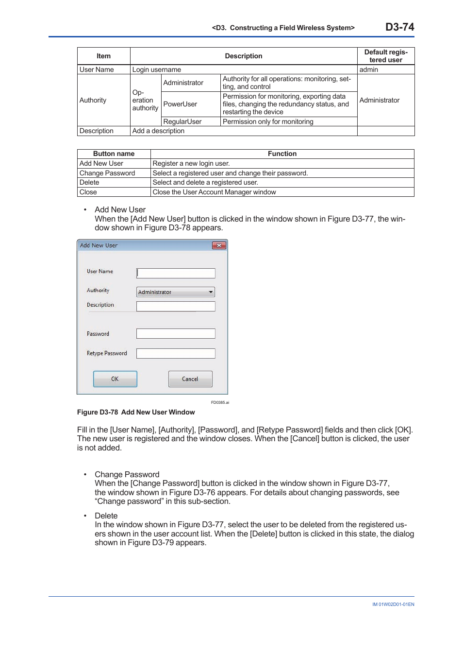 D3-74 | Yokogawa YFGW410 User Manual | Page 135 / 202