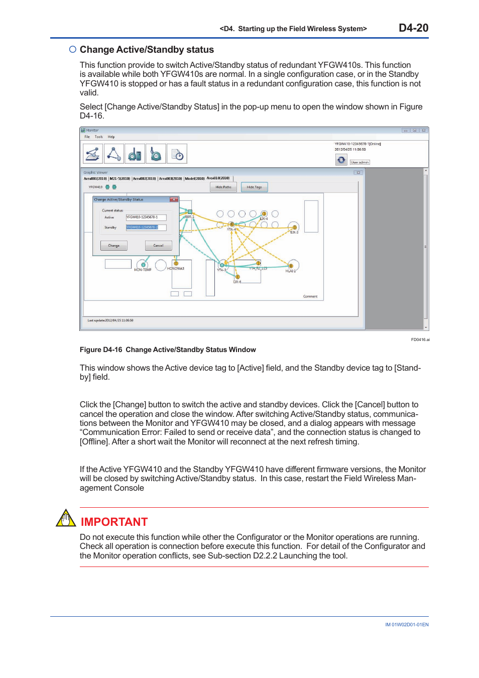 D4-20, Important | Yokogawa YFGW410 User Manual | Page 157 / 202