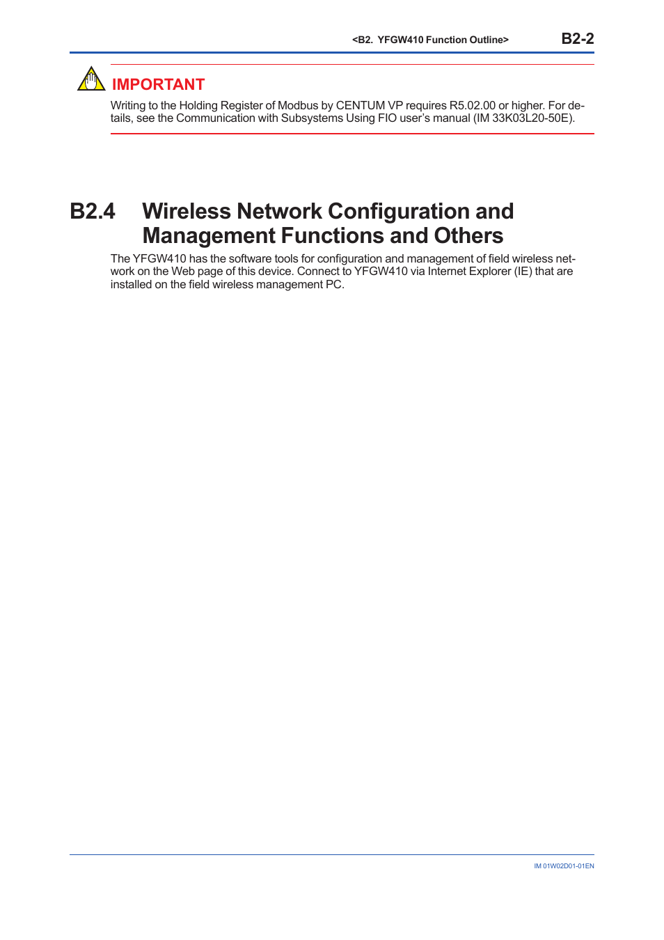 B2.4, B2-2, Important | Yokogawa YFGW410 User Manual | Page 25 / 202