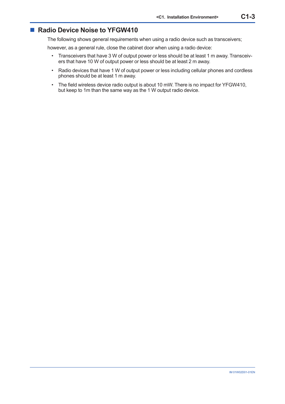 C1-3, Nradio device noise to yfgw410 | Yokogawa YFGW410 User Manual | Page 32 / 202