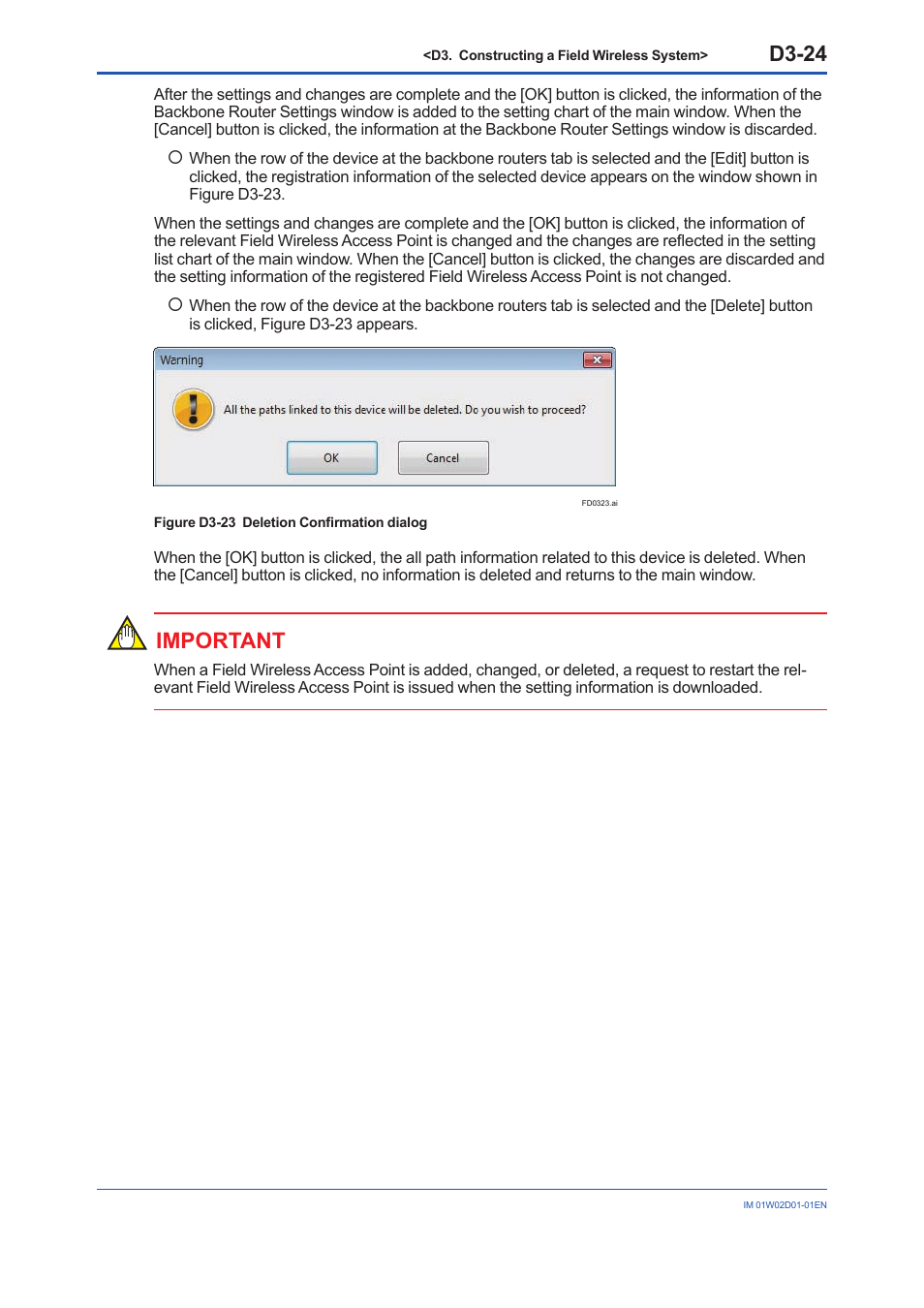 D3-24, Important | Yokogawa YFGW410 User Manual | Page 85 / 202