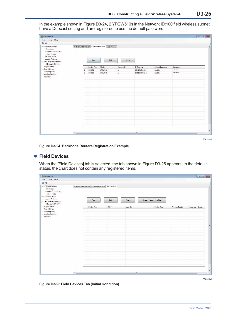 D3-25, Lfield devices | Yokogawa YFGW410 User Manual | Page 86 / 202