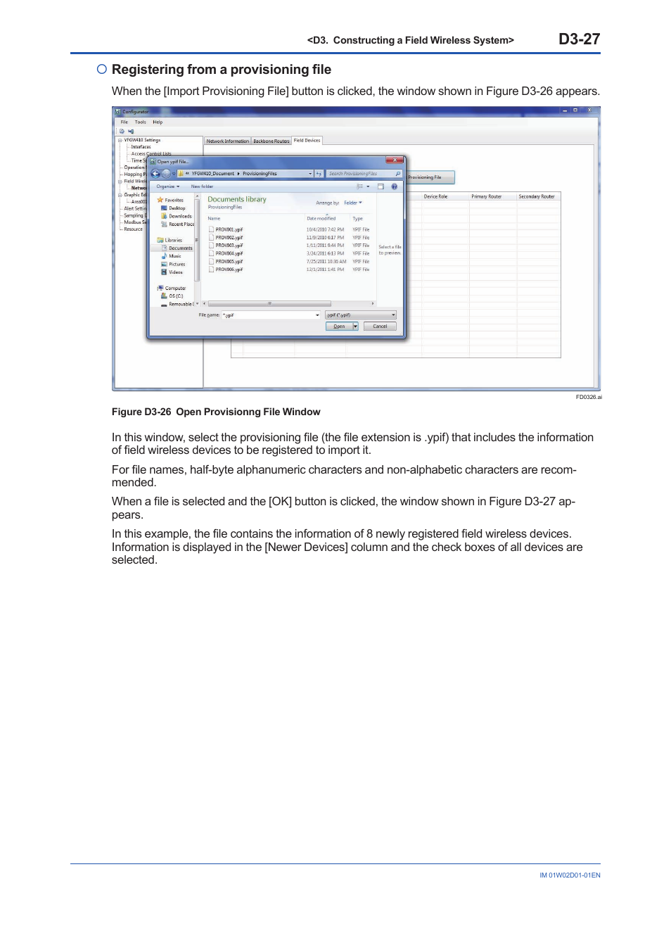 D3-27, Registering from a provisioning fi le | Yokogawa YFGW410 User Manual | Page 88 / 202