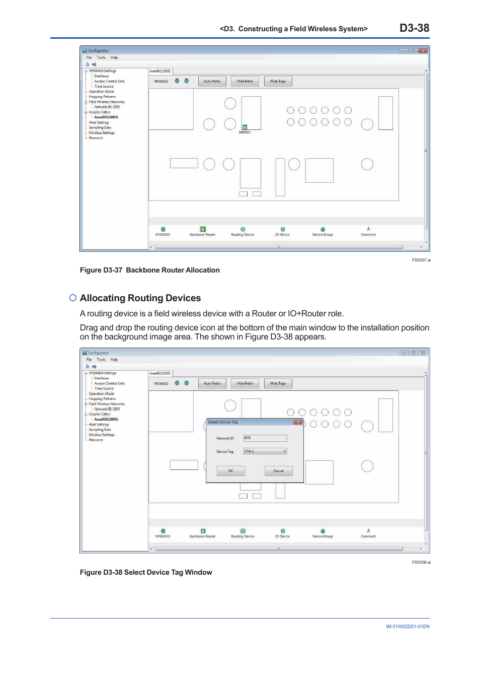 D3-38, Allocating routing devices | Yokogawa YFGW410 User Manual | Page 99 / 202