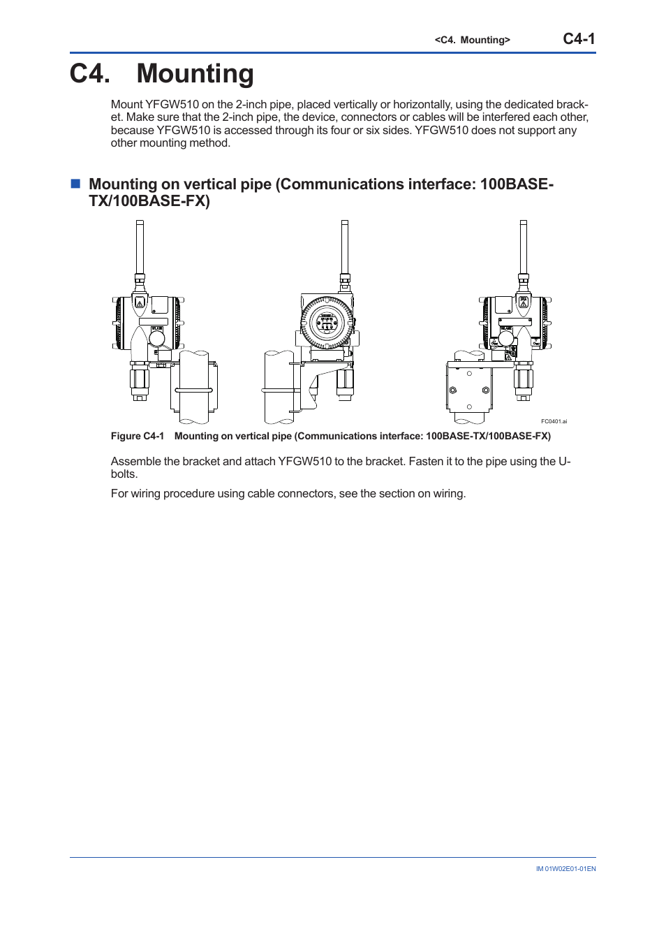 C4. mounting, C4-1 | Yokogawa YFGW510 User Manual | Page 30 / 89