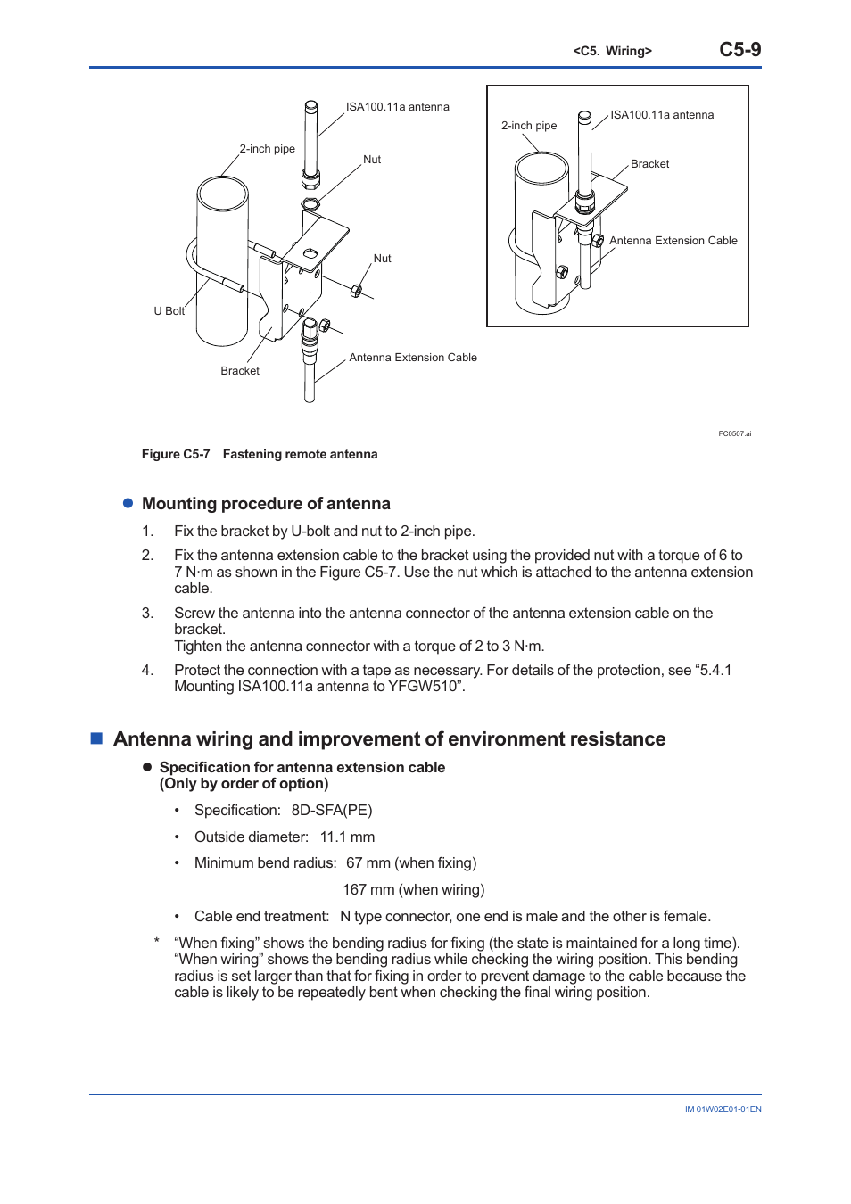 C5-9, Lmounting procedure of antenna | Yokogawa YFGW510 User Manual | Page 41 / 89