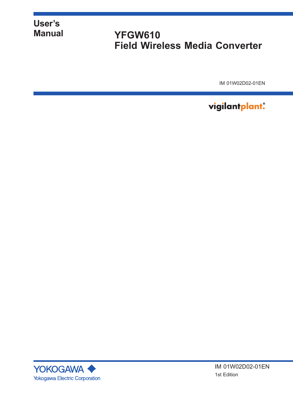 Yokogawa YFGW610 User Manual | 45 pages