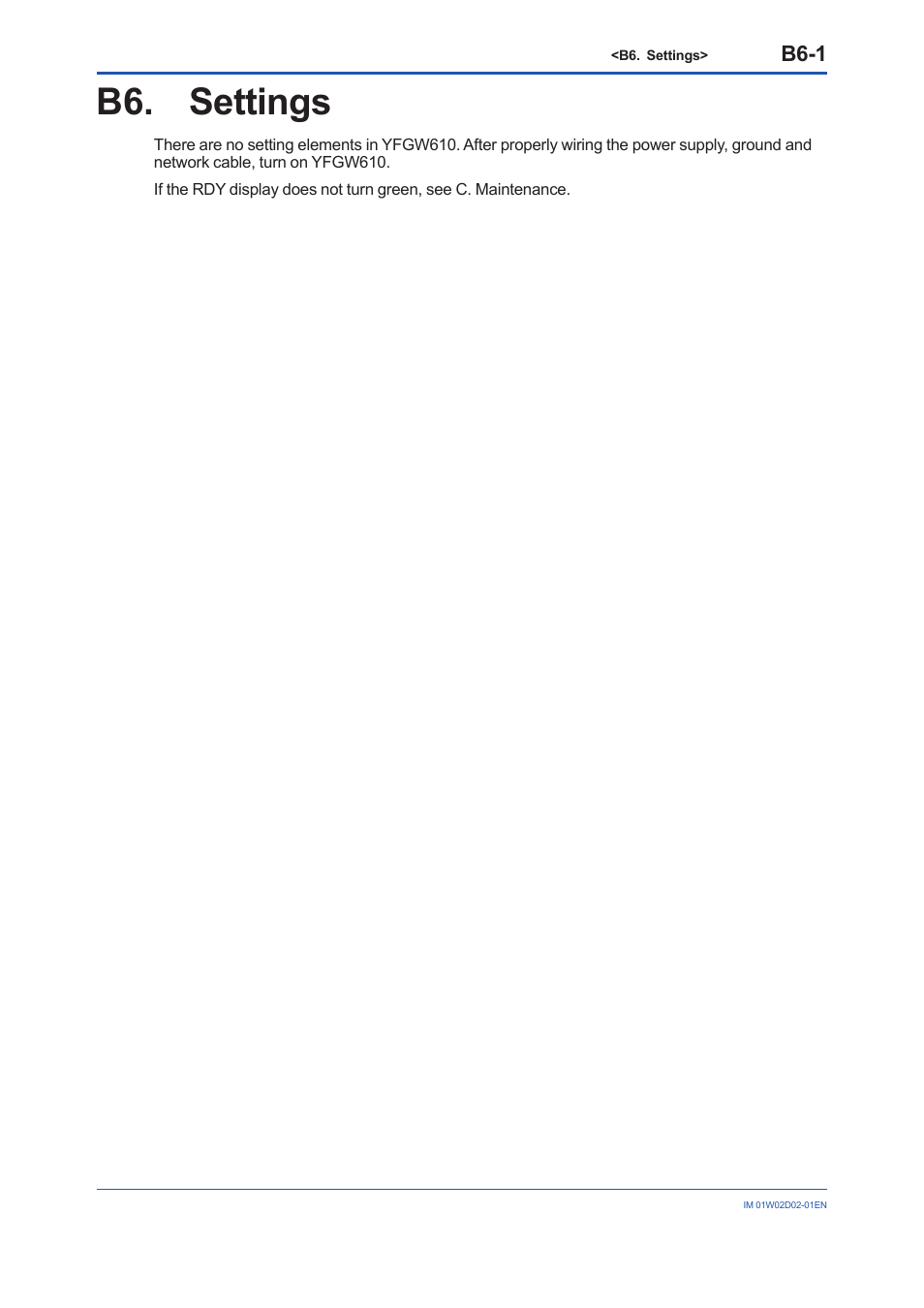 B6. settings, B6-1 | Yokogawa YFGW610 User Manual | Page 37 / 45